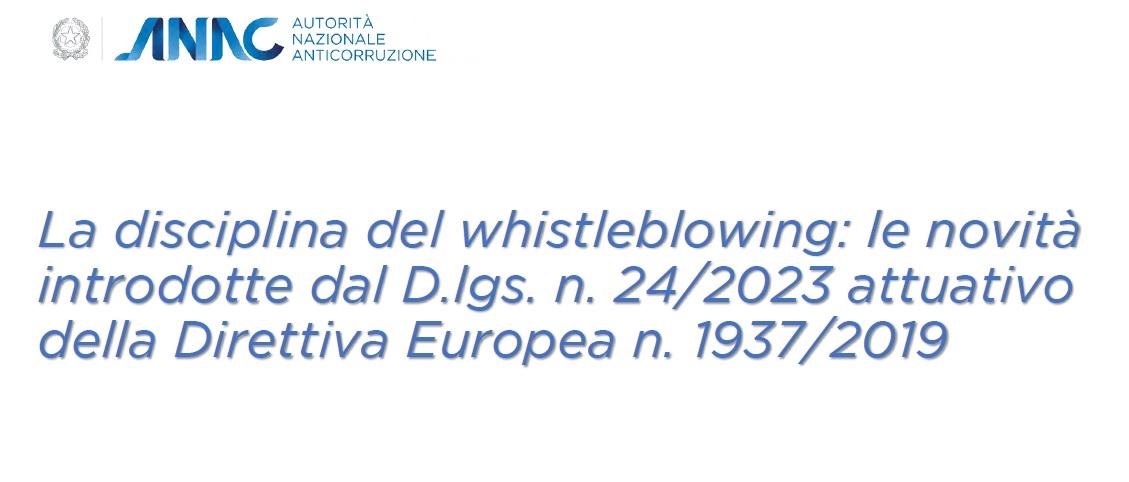 ANAC novità sul Whistleblowing